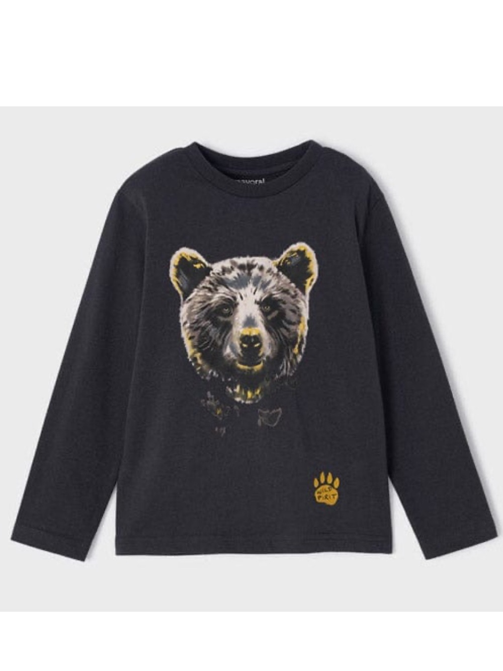Mayoral Kids Black Bear Graphic Long-Sleeve Tee